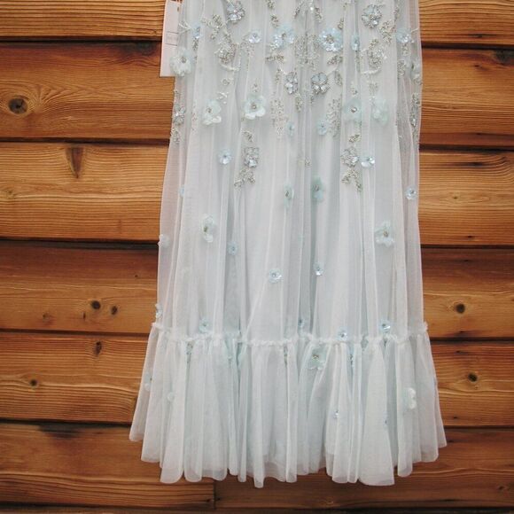 Mac Duggal 9212 Womens Embellished High Neck Cap Sleeve A Line Dress - Picture 11 of 16